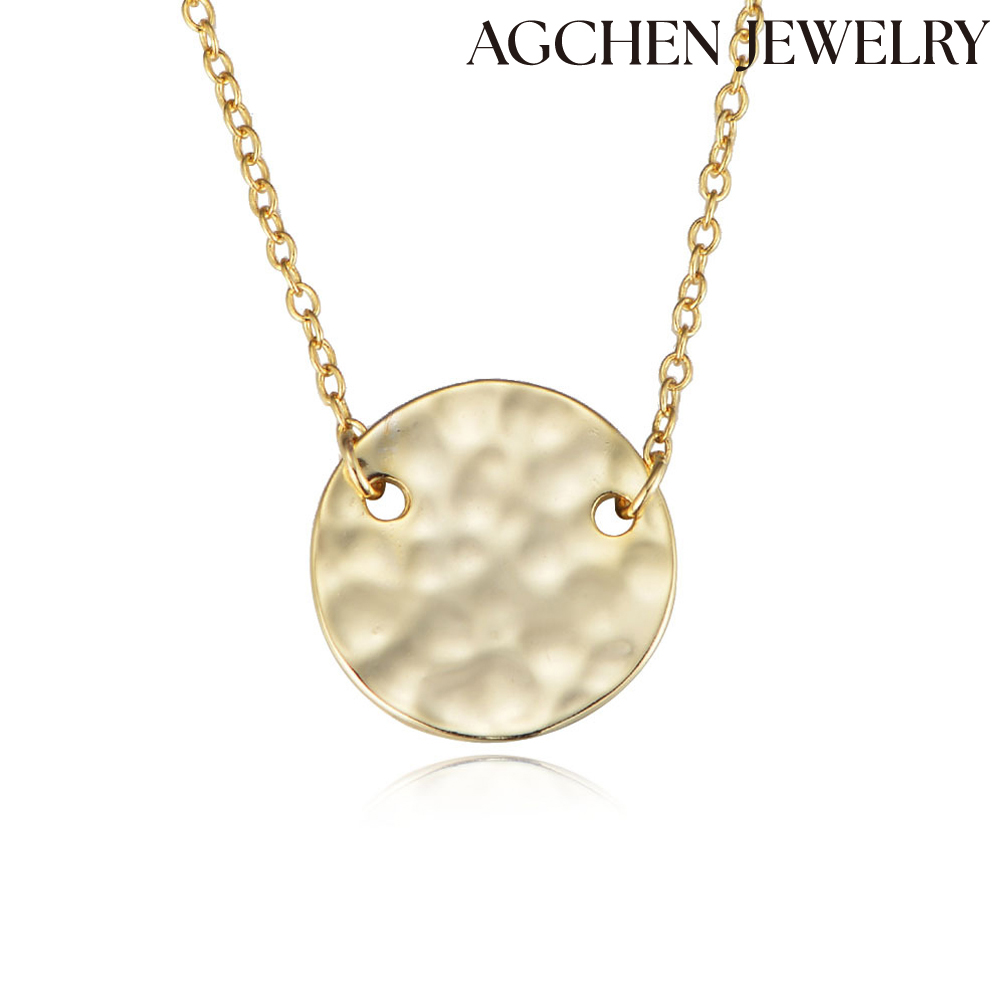 AGCHEN Europe and the United States Ins hot sale Circle Pendant S925 Sterling Silver high-grade sense of temperament necklace AGDN1215