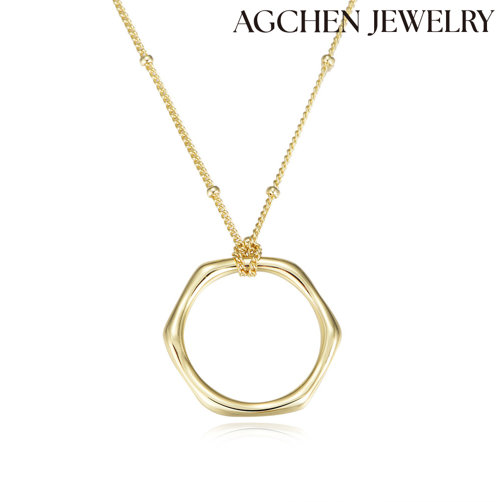 AGCHEN High-Quality S925 Sterling Silver Mobius Loop Necklace  Europe and the United States Ins hot sale AGKN0514