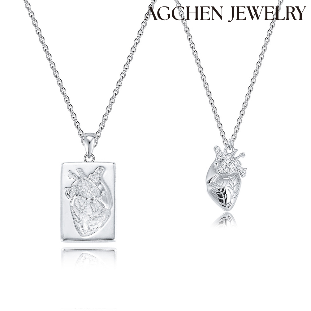 AGCHEN S925 Sterling Silver Connectable Fish-Shaped Pendant Necklace male Europe and America ins design sense new accessories AGKN1938