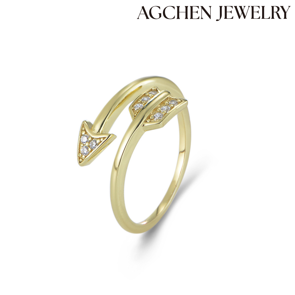 AGCHEN  European and American hot-selling  S925 Sterling Silver Fashionable Arrowhead Open Ring AGDR1064