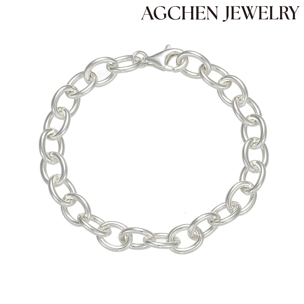AGCHEN S925 Sterling Silver Simple Chain Bracelet female Europe and America ins design sense new accessories AGKB0584