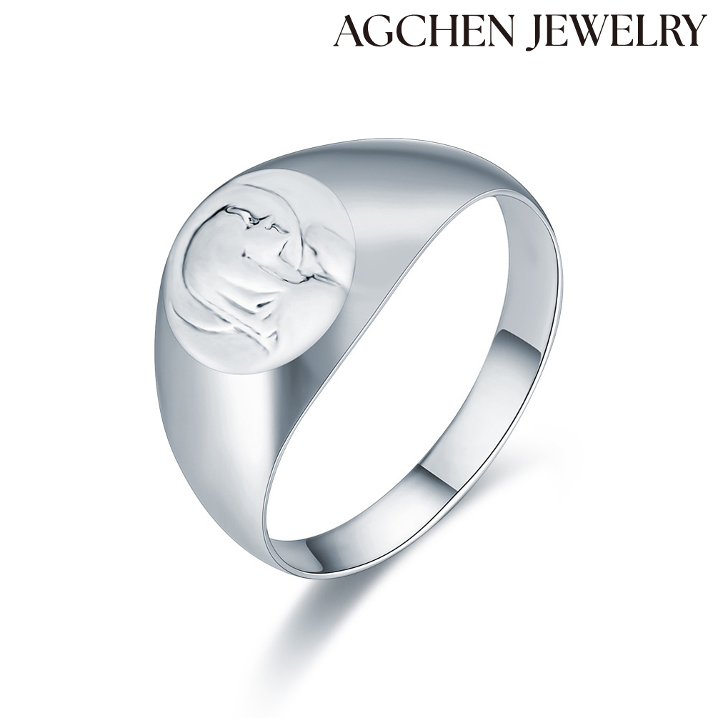 AGCHEN  European and American hot-selling  S925 Sterling Silver Minimalist Girl's Ring AGLR1652