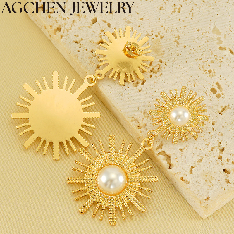 AG Women's Sun Earrings with Pearl AG-ZYG1382