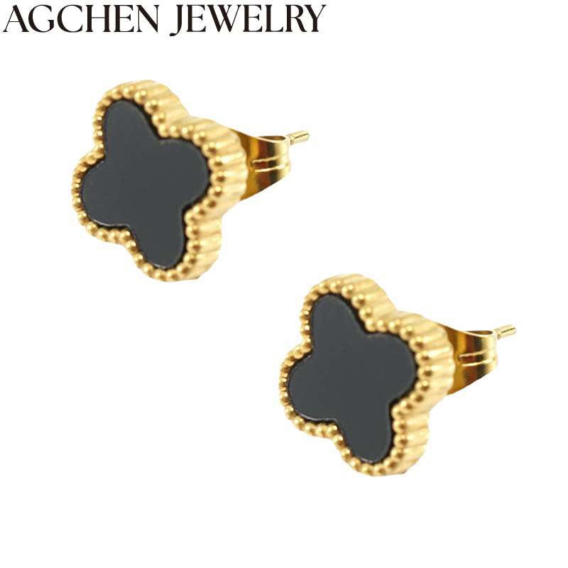 AG Colorful Enamel Clover Earrings AG-ZYG051