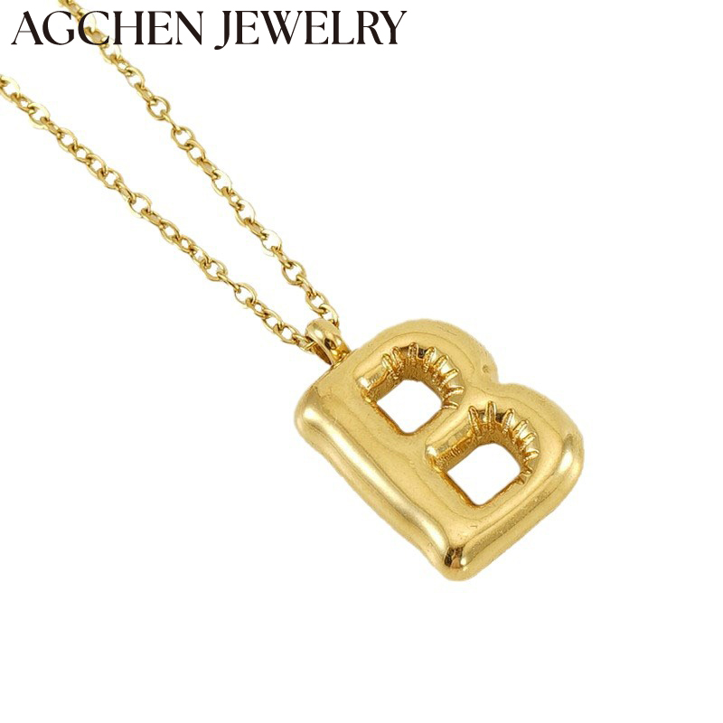 AG Gold Stainless Steel Initial Necklace AG-ZYG1298