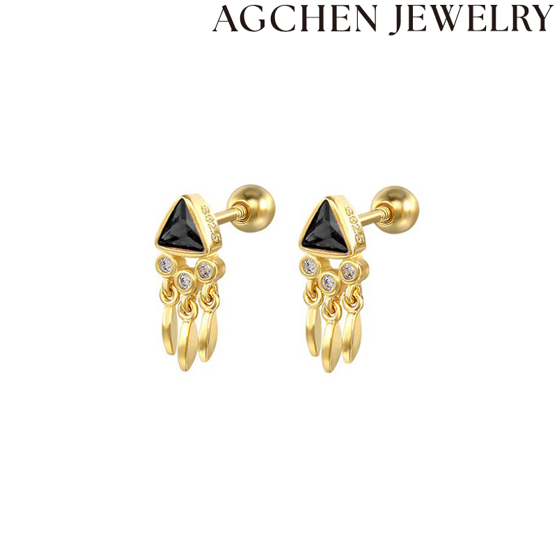 AG Tassel and Zircon Earrings AGLN1091