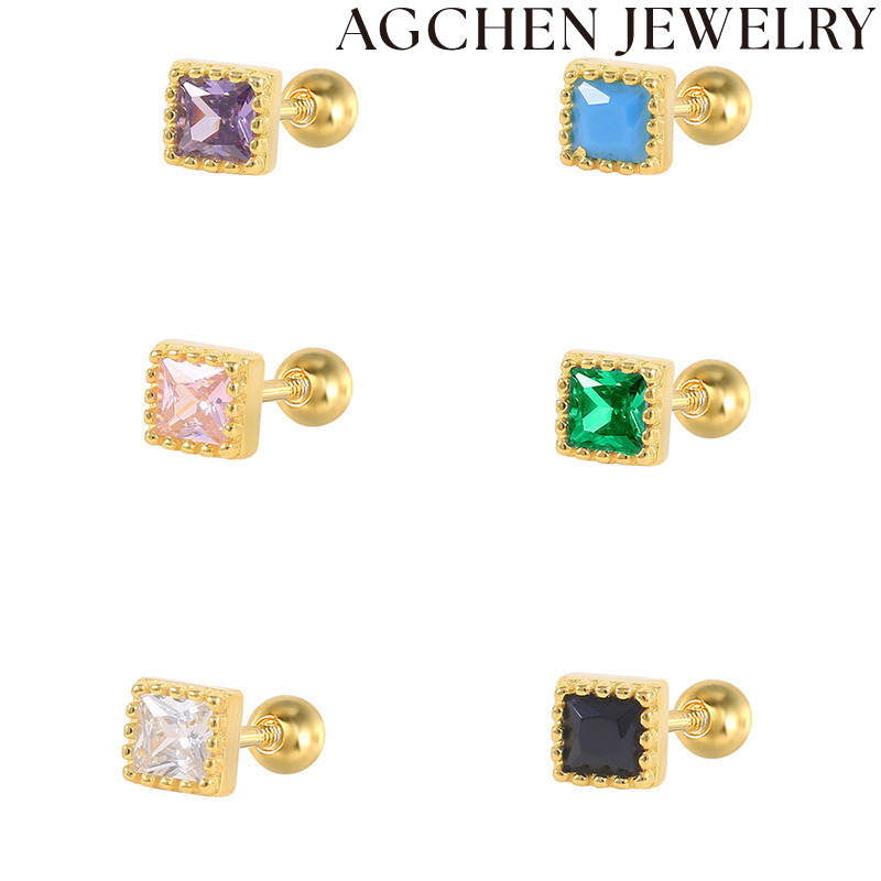 AG Light Square Zircon Earrings AGLN1104