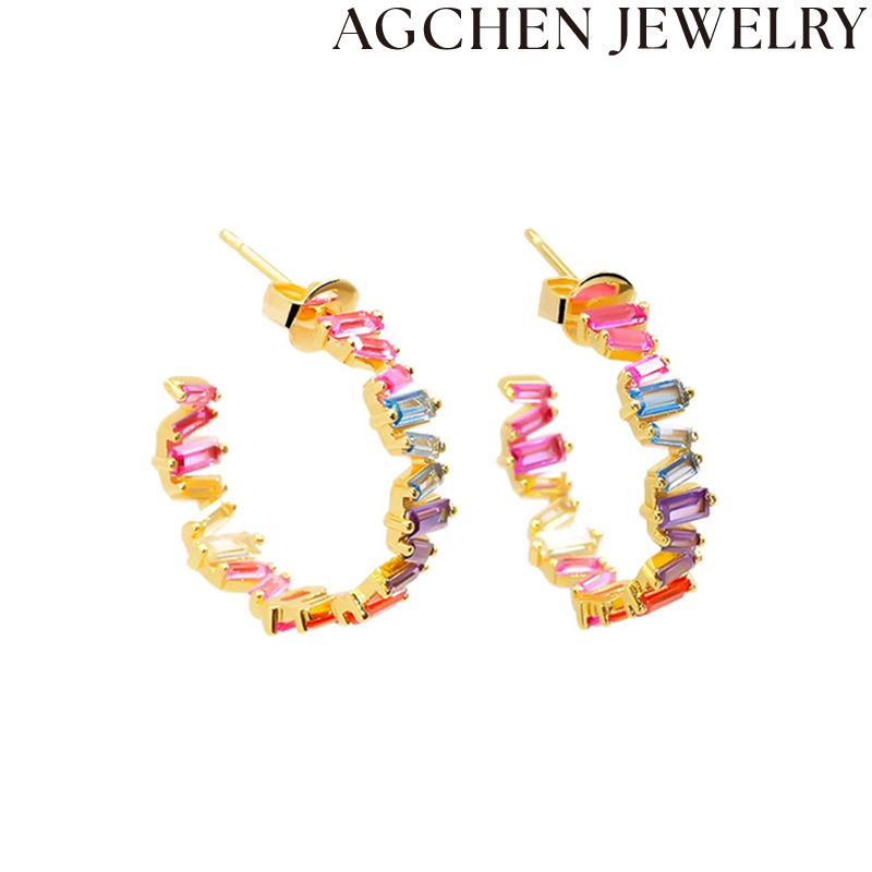 AG Irregular Zirconia Drop Earrings AGLN0338