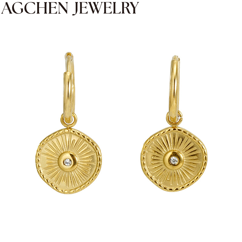 AG Geometric Women's Gold Earrings AG-ZYG495