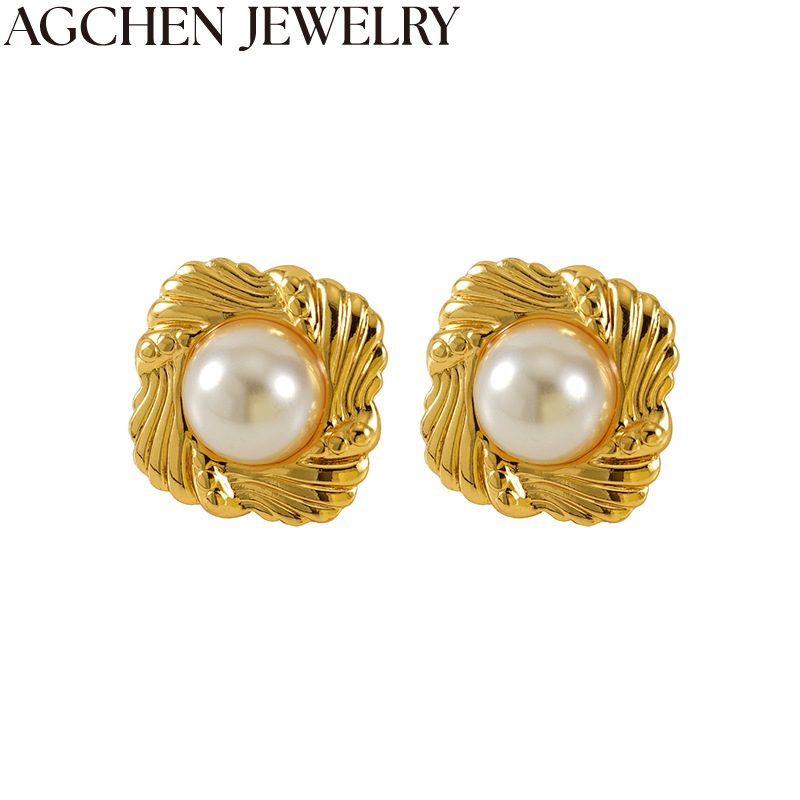 AG Luxury Pearl Stud Earrings AG-ZYG1450