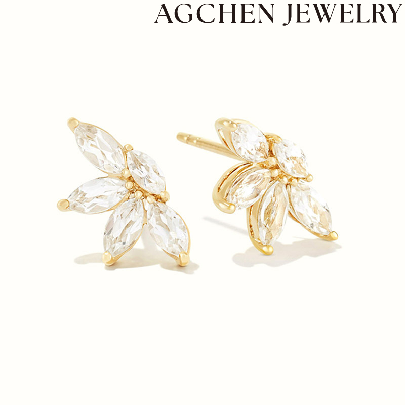 AG Wheat Ear Zircon Earrings AGLN0428