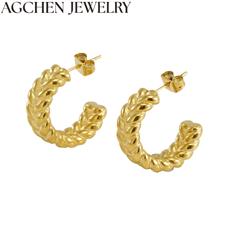 AG Gold Leaf Stainless Steel Earrings AG-ZYG805