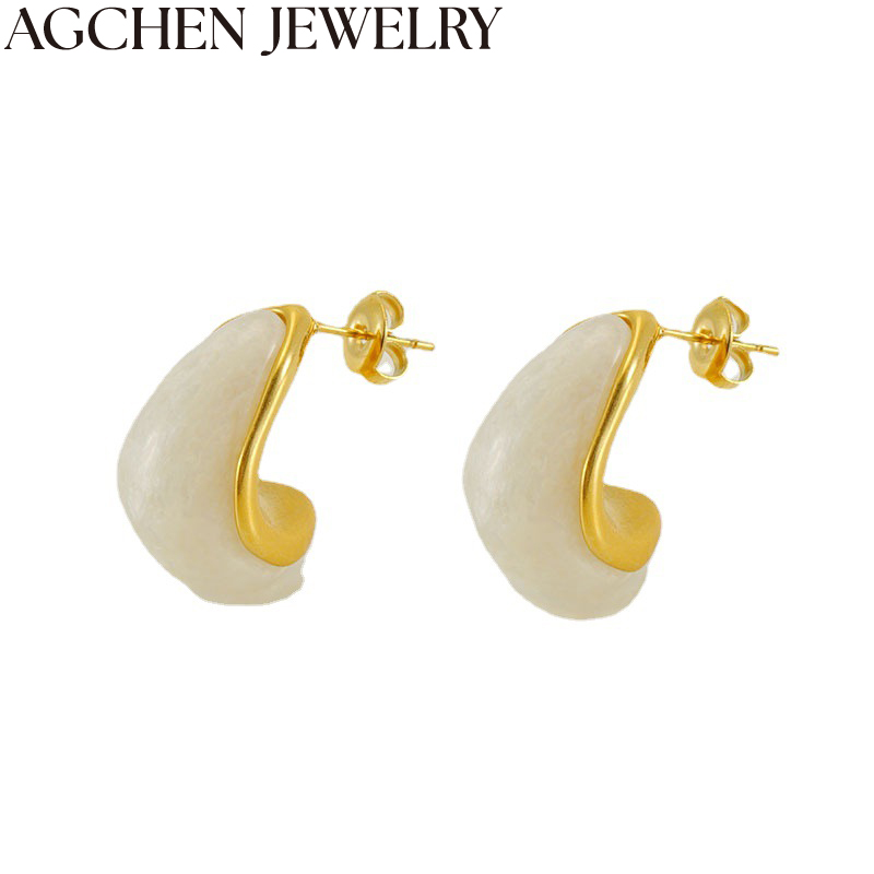 AG White Geometric Earrings AG-ZYG938