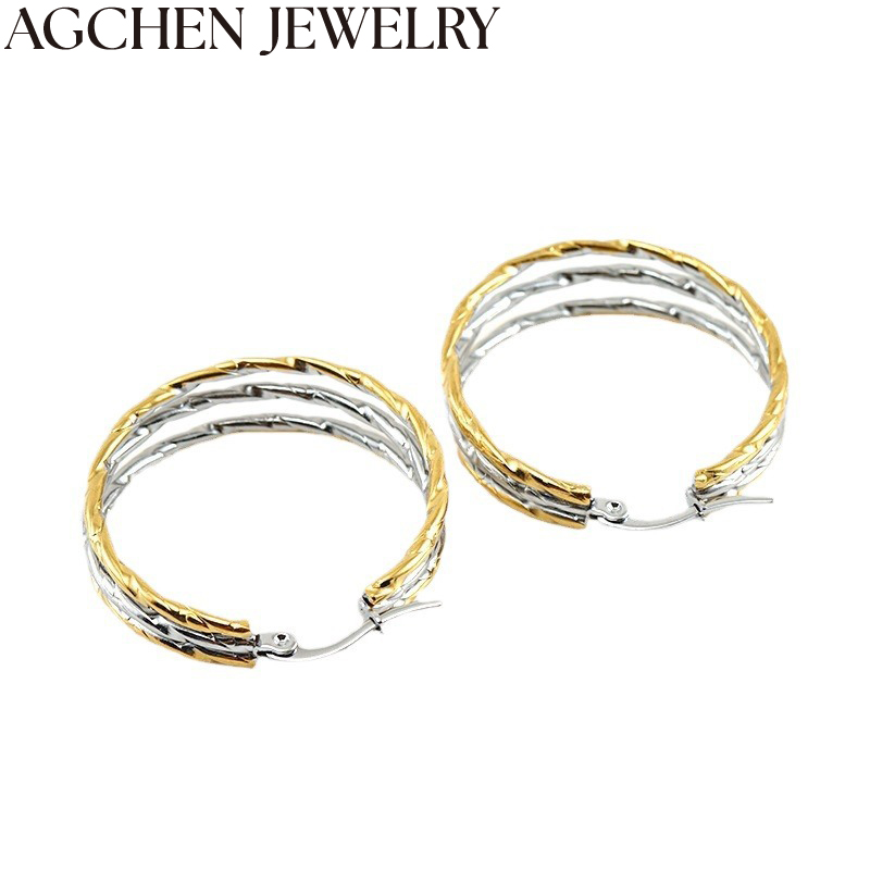 AG Two-Tone Stainless Steel Women's Earrings AG-ZYG190