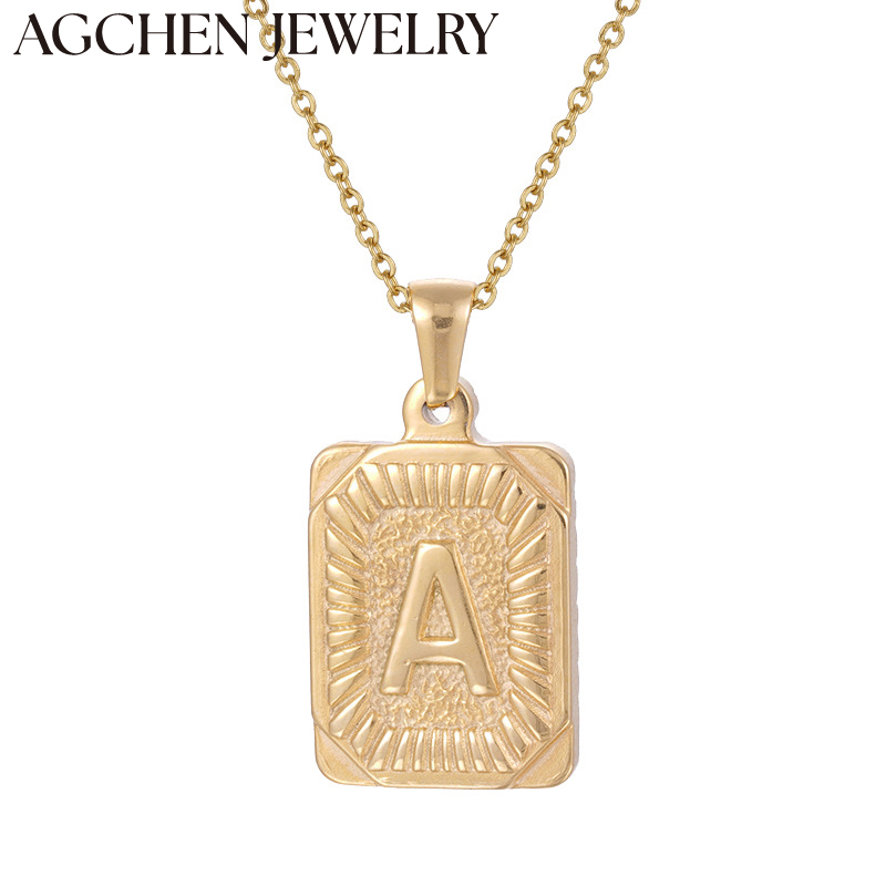 AG Square Initial Necklace AG-ZYG351