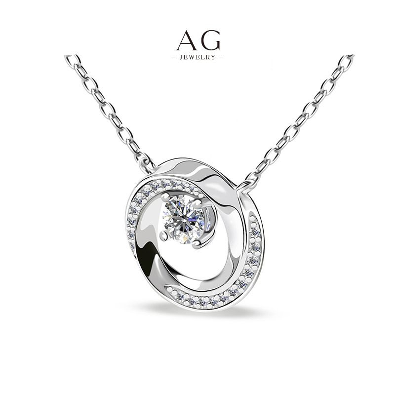 AG Brilliant Cut Zirconia Pendant Necklace Red Carpet Style AGDP0814