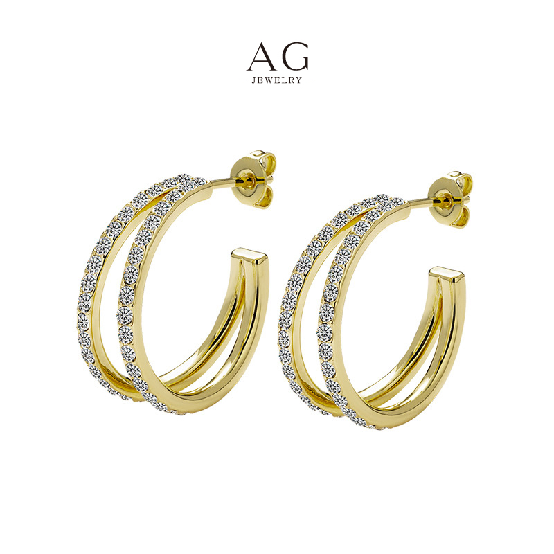 AG Zirconia Earrings Wholesale Price Small MOQ Manufacturer AGDE0801