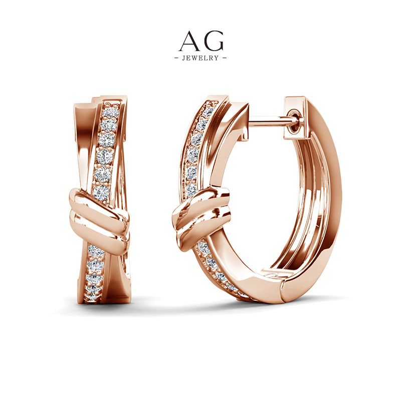 AG Luxury Zirconia Earrings Premium Gift Packaging AGDE0901