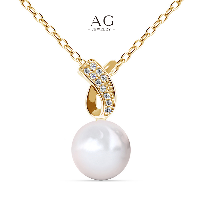 AG Crystal Pearl Station Necklace Wedding Collection B2B Supplier AGDP0876