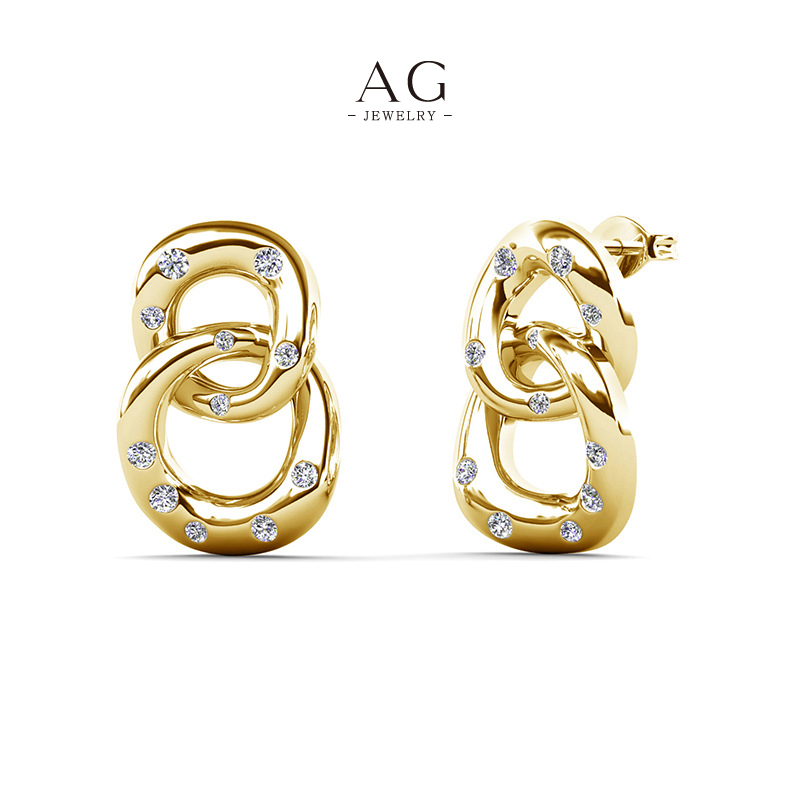AG Double Circle Earrings Stackable Design Bulk Order Supplier AGDE0794