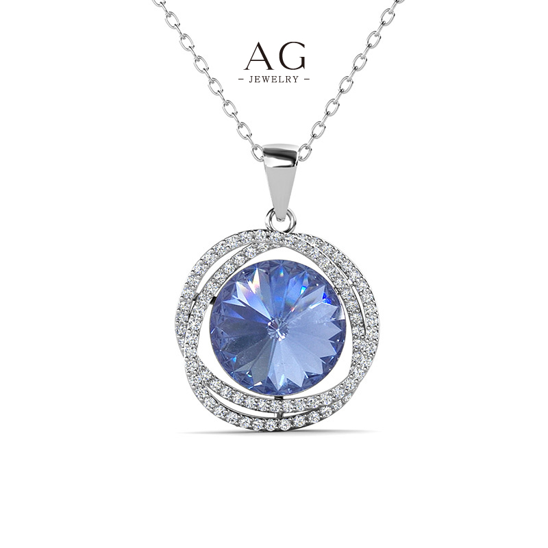 AG Birthstone Color Necklace Set 12 Month Collection Gemstone Jewelry AGDP0813