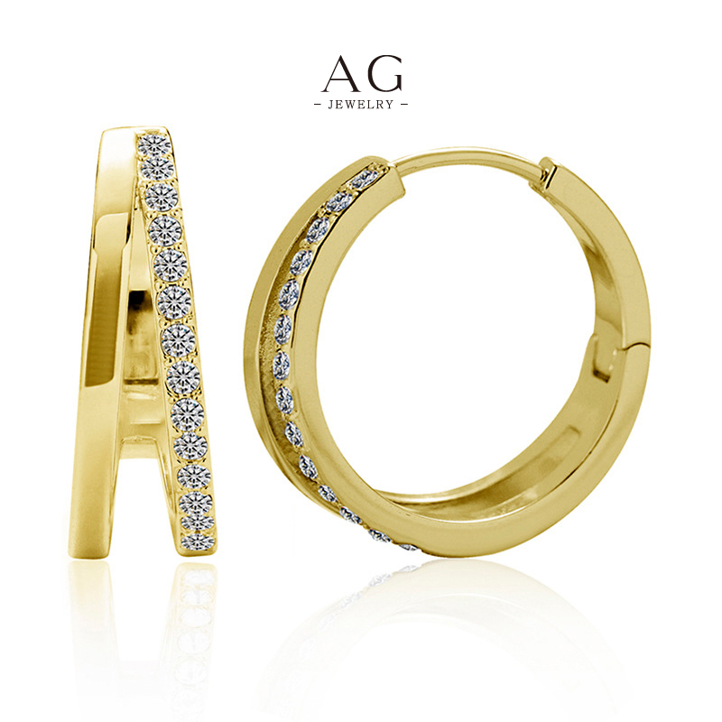 AG Stackable Crystal Earrings Layered Look Trend AGDE0799