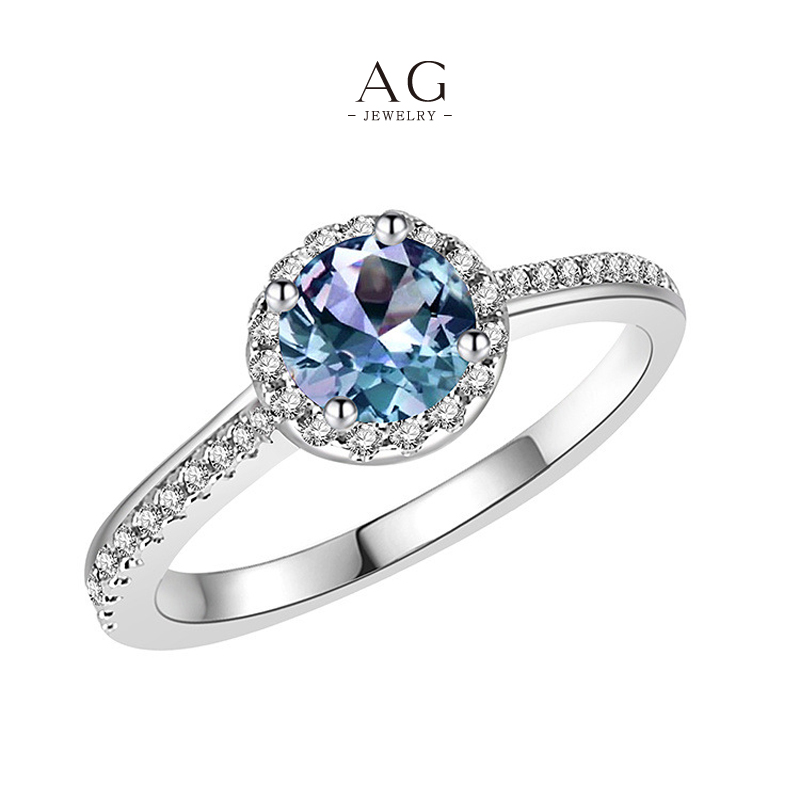 AG Blue Zirconia Statement Ring Ocean Inspired Jewelry AGDGRS0058