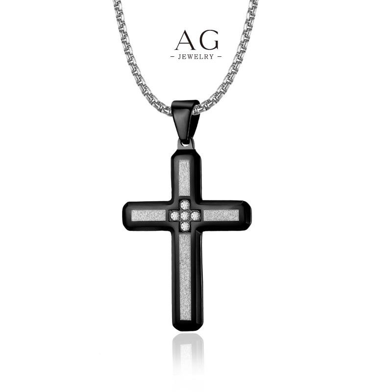 AG Men&lsquo;s Stainless Steel Cross Pendant Necklace Factory Price Small MOQ Jewelry Manufacturer AGDZ016 