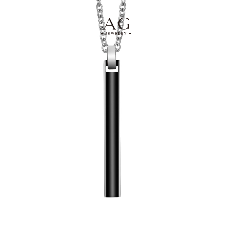 AG Men&rsquo;s Stainless Steel Bar Pendant Necklace Minimalist Jewelry Small MOQ AGDZ020