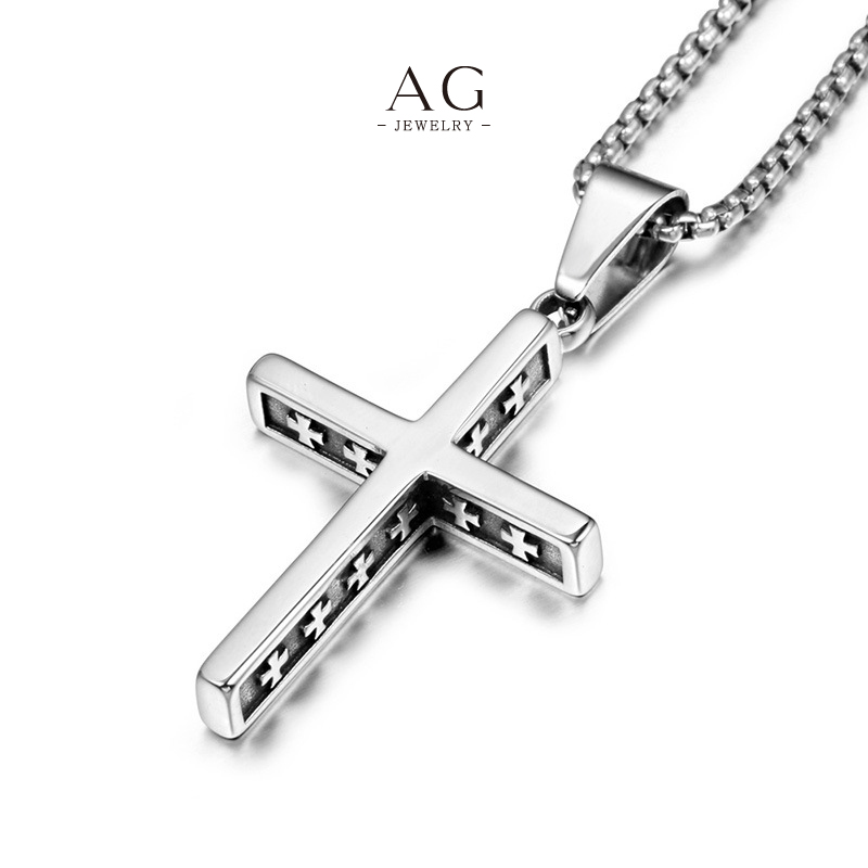 AG Men&lsquo;s Stainless Steel Cross Necklace Direct Factory Price Small MOQ B2B Supplier AGSP757