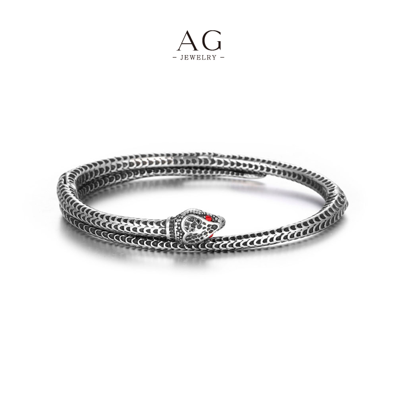 AG Men&lsquo;s Stainless Steel Snake Design Bracelet Factory Price Small MOQ Jewelry Manufacturer AGCZ077