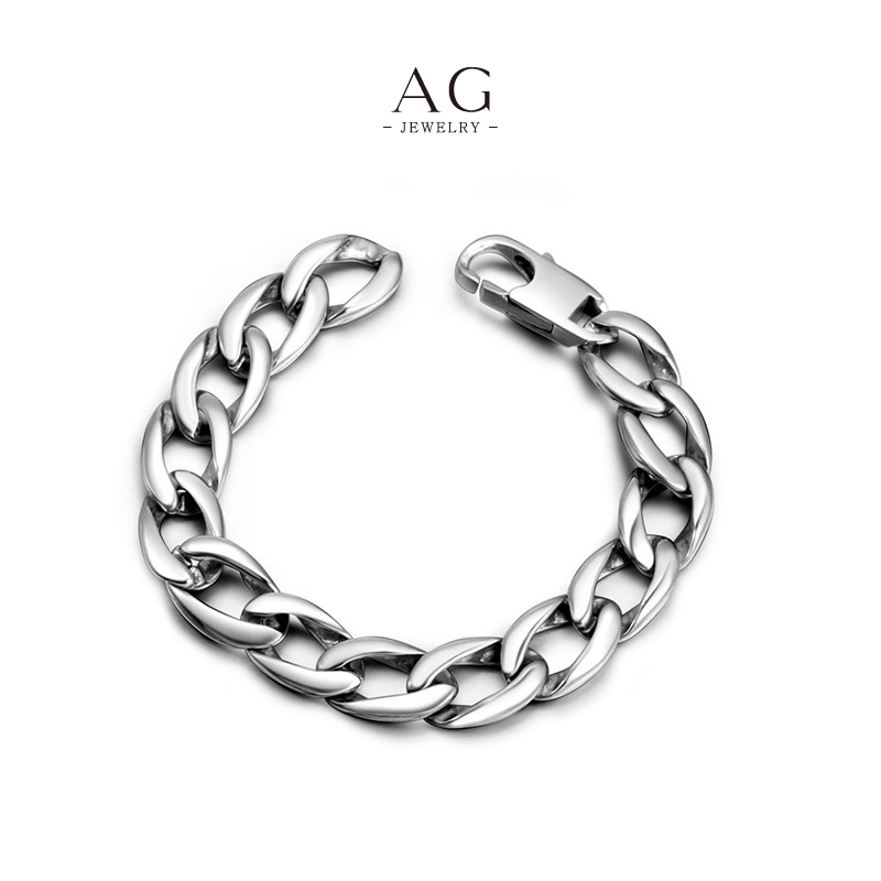 AG Men's Stainless Steel Cuff Bracelet Low MOQ Custom Design AGCE160