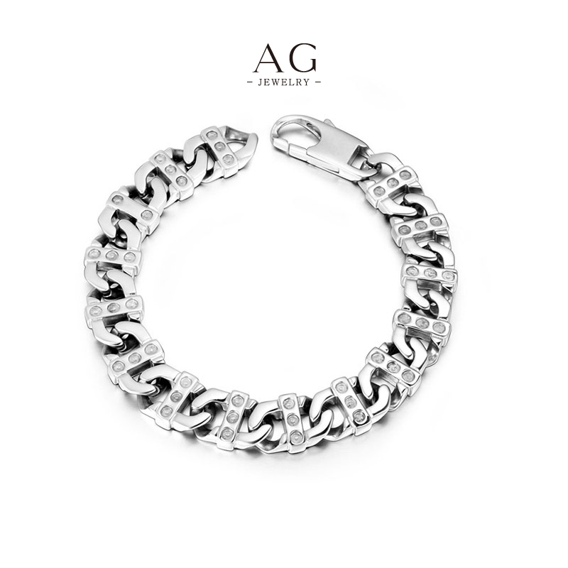 AG Men&rsquo;s Stainless Steel Cuff Chain Custom Branding Service AGCE064