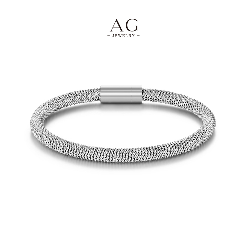 AG Men's Stainless Steel Magnetic Clasp Bracelet Factory Price Small MOQ Jewelry Manufacturer AGYL638