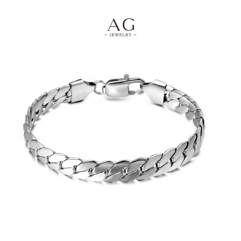 AG Men&rsquo;s Steel Link Bracelet Core Collection OEM Service AGCE523
