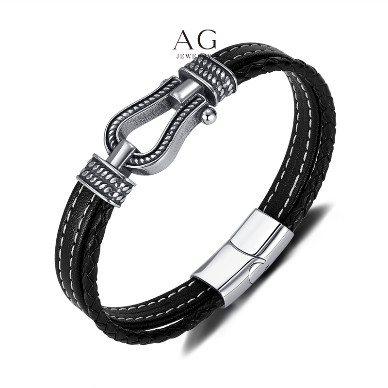 AG Men&rsquo;s Synthetic Leather Wristband Fashion Accessory Line Bulk Order Supplier AGPH1593