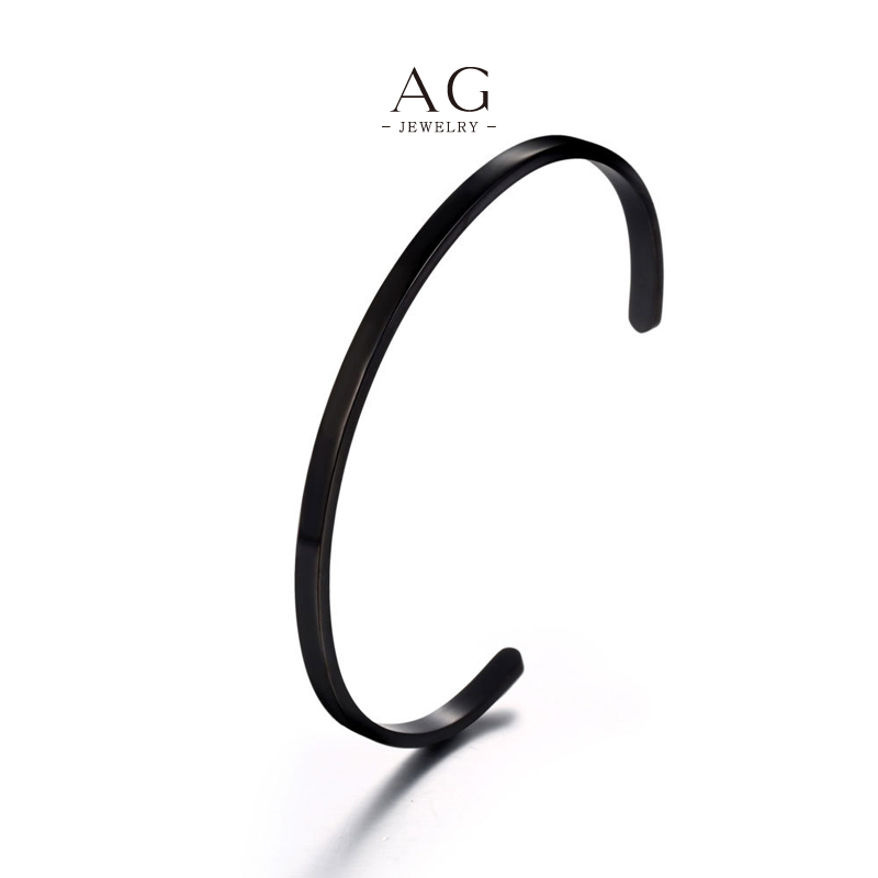 AG Men's Polished Stainless Steel Bangle Minimalist Jewelry Line Volume Supplier AGCZ045