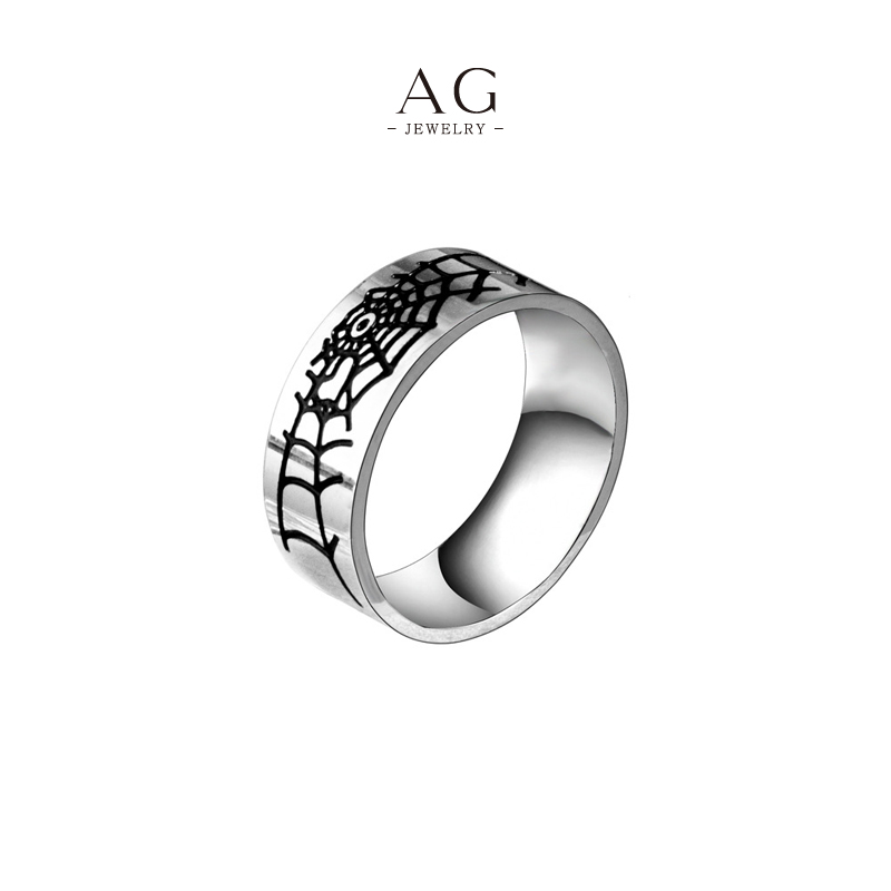 AG Men's Spider Web Ring Gothic Theme Jewelry Line Custom Manufacturer AGSA1163