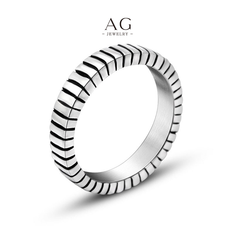 AG Men&lsquo;s Striped Band Ring Modern Design Jewelry Line OEM Manufacturer AG JEWELRY AGSA774