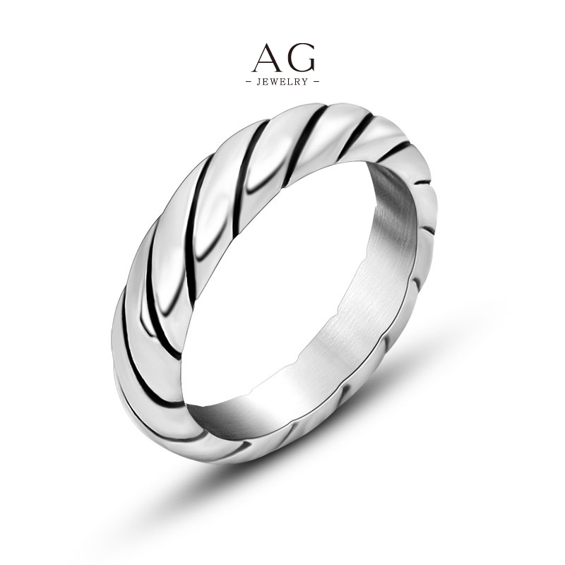 AG Men&lsquo;s Line Pattern Band Ring Geometric Jewelry Collection Wholesale Supplier AGSA773