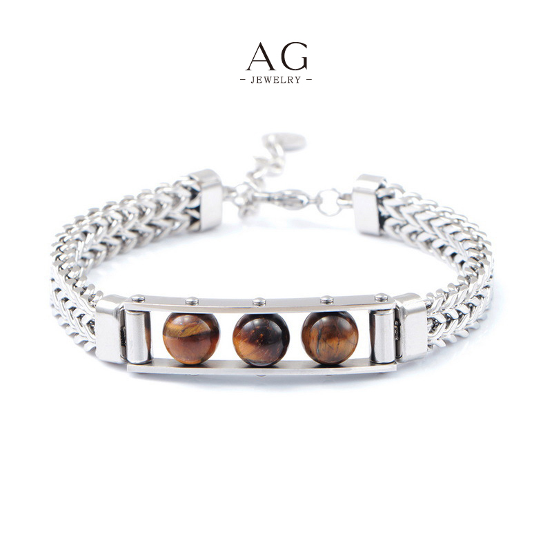 AG Men&lsquo;s Natural Stone Bracelet Gemstone Jewelry Line Wholesale Supplier AGSL4614