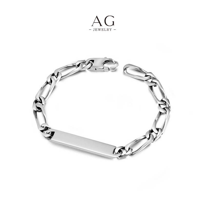 AG Men&rsquo;s Steel Link Wristband Bulk Inventory Supplier AGCE1072