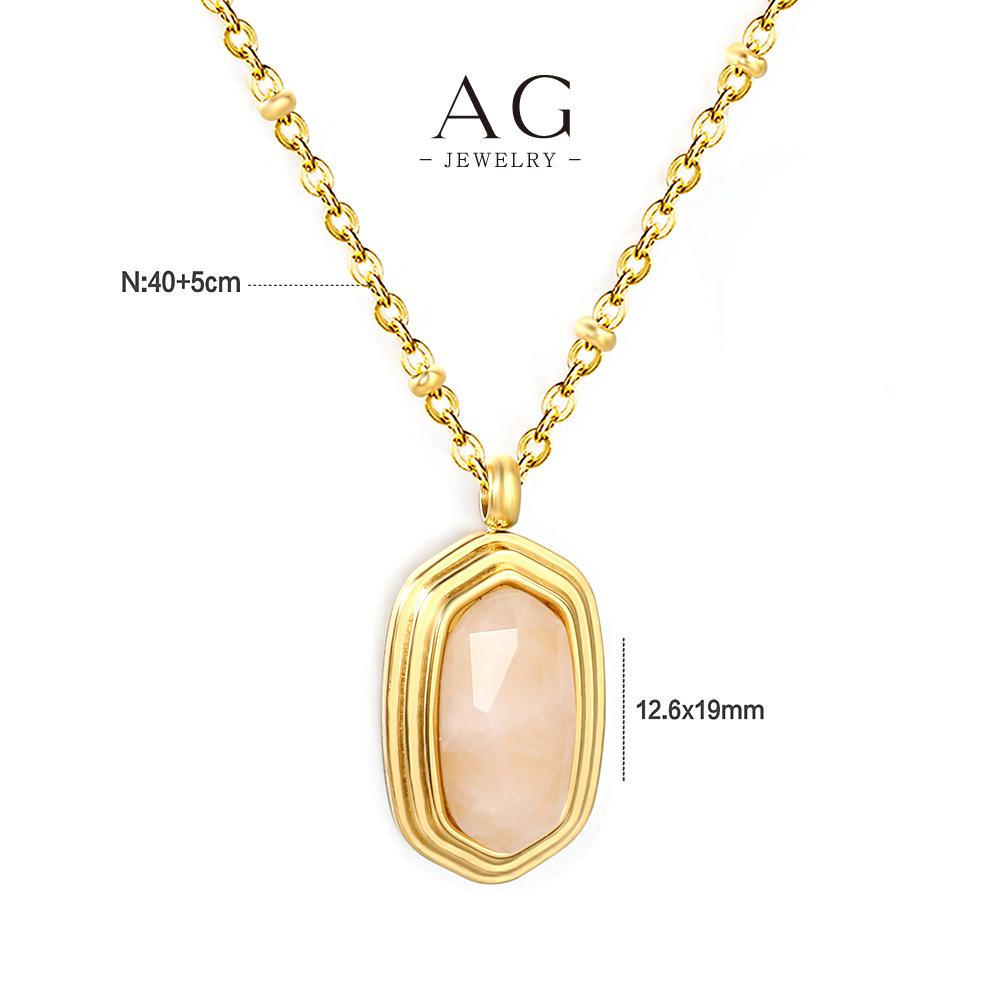 AG Quartz Onyx Bead Necklace Contrast Stone Jewelry Line OEM Manufacturer AG2G130 