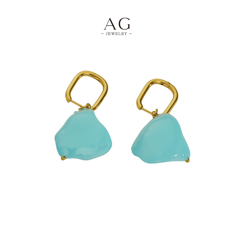AG Freeform Turquoise Statement Earrings Raw Boho Jewelry Line Wholesale Supplier AGTE001