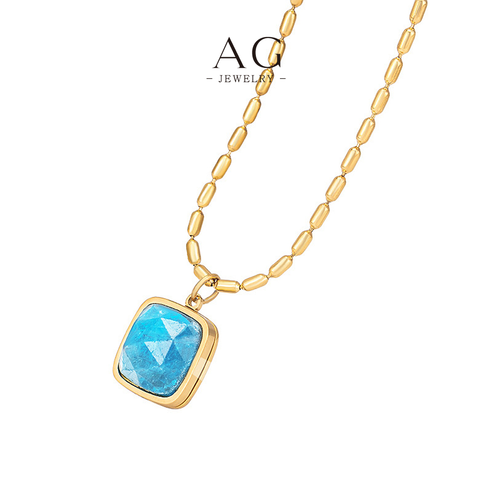 AG Natural Gemstone Pendant Necklace Crystal Healing Jewelry Line Wholesale Supplier AGML111
