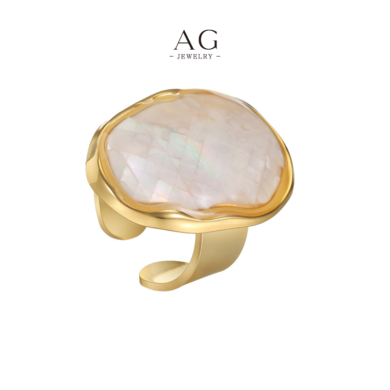 AG Abalone Shell Statement Ring Oceanic Art Jewelry Line OEM Manufacturer AG JEWELRY AGFR914