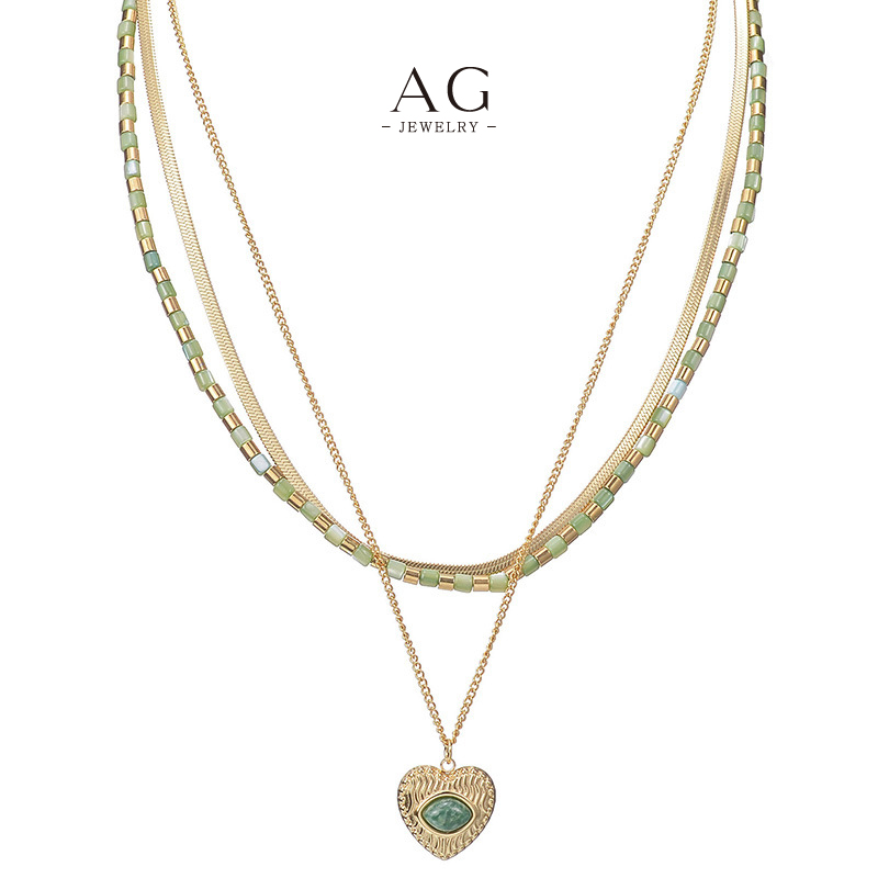 AG Natural Gemstone Bead Necklace Healing Crystal Jewelry Line Bulk Order Supplier AGN25160