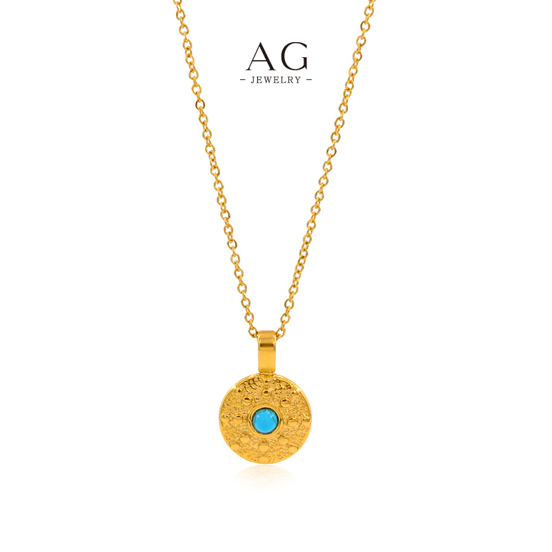 AG Sleeping Beauty Turquoise Bead Necklace Premium Blue Gemstone Jewelry Line OEM Service AGN25123