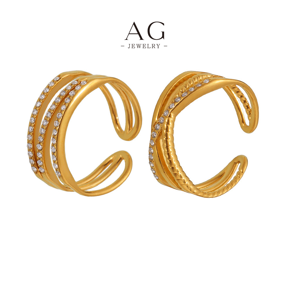 AG Stainless Steel Stacking Spiral Ring Trending Design Jewelry Bulk Order Supplier AGA035