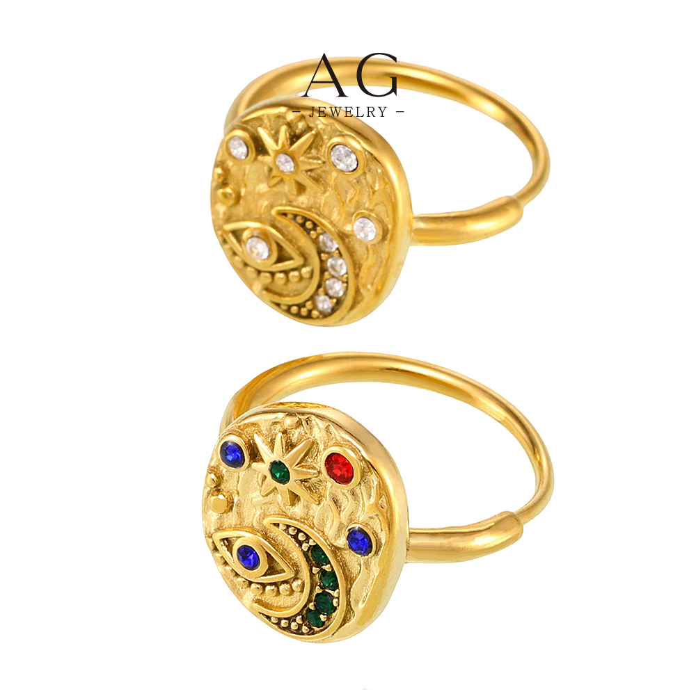 AG Stainless Steel Vintage Style Ring Antique Design Jewelry OEM Service Worldwide Shipping AGA975